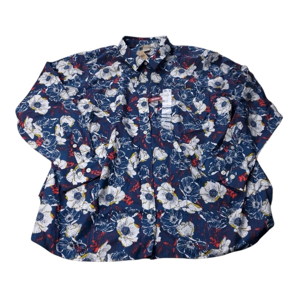 Duluth Wrinklefighter Floral Button Shirt Womens Plus Size 1X NWT - Picture 3 of 8